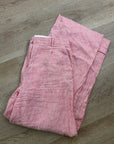 J. Crew 100% Linen Essential Wide Leg Pant in Electric Red Stripe