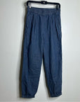 Eileen Fisher 100% Organic Cotton Denim Chambray Pull on Jogger Style Pant