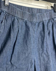 Eileen Fisher 100% Organic Cotton Denim Chambray Pull on Jogger Style Pant