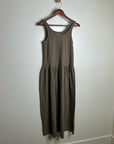 MATE The Label 100% Organic Cotton Heavyweight Tank Maxi Dress In Walnut