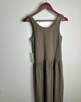 MATE The Label 100% Organic Cotton Heavyweight Tank Maxi Dress In Walnut