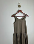 MATE The Label 100% Organic Cotton Heavyweight Tank Maxi Dress In Walnut