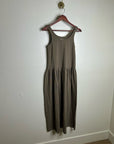 MATE The Label 100% Organic Cotton Heavyweight Tank Maxi Dress In Walnut