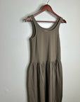 MATE The Label 100% Organic Cotton Heavyweight Tank Maxi Dress In Walnut