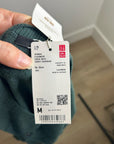 Uniqlo 100% Cashmere Crew Neck Button Down Cardigan Sweater in Olive Green