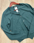 Uniqlo 100% Cashmere Crew Neck Button Down Cardigan Sweater in Olive Green