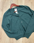 Uniqlo 100% Cashmere Crew Neck Button Down Cardigan Sweater in Olive Green