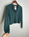 Uniqlo 100% Cashmere Crew Neck Button Down Cardigan Sweater in Olive Green