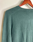 Uniqlo 100% Cashmere Crew Neck Button Down Cardigan Sweater in Olive Green