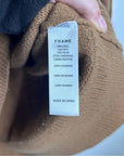 FRAME 100% Cashmere Oversized Turtleneck Sweater in Camel Heather
