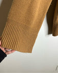 FRAME 100% Cashmere Oversized Turtleneck Sweater in Camel Heather