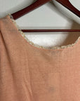 NWT Lafayette 148 100% Linen Salmon Pink Knit Textured Lace Tank Top