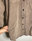 Outerknown 100% Organic Cotton Tan Brown Corduroy Button Down Shirt Dress