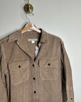 Outerknown 100% Organic Cotton Tan Brown Corduroy Button Down Shirt Dress