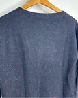 One Grey Day 100% Cashmere Black Speckle Button Down Cardigan Sweater