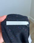 One Grey Day 100% Cashmere Black Speckle Button Down Cardigan Sweater