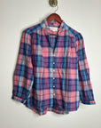 Trovata 100% Cotton Blue Pink Checkered Button Down Quincy Blouse