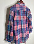 Trovata 100% Cotton Blue Pink Checkered Button Down Quincy Blouse