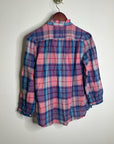 Trovata 100% Cotton Blue Pink Checkered Button Down Quincy Blouse