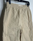 AMO 100% Cotton Tan High Waisted Straight Leg Lightweight Pull on Pant