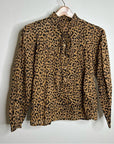 India Collection Emerson Fry 100% Organic Cotton Leopard Blouse