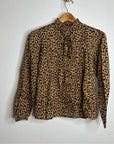 India Collection Emerson Fry 100% Organic Cotton Leopard Blouse