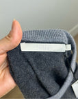 One Grey Day 100% Cashmere Grey Cutout Two Tone Sweater