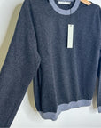 One Grey Day 100% Cashmere Grey Cutout Two Tone Sweater