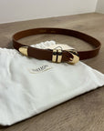 Nation LA Genuine Leather Joss Belt in Cognac Brown Gold Hardware