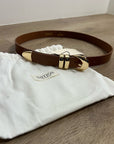 Nation LA Genuine Leather Joss Belt in Cognac Brown Gold Hardware