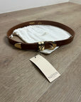 Nation LA Genuine Leather Joss Belt in Cognac Brown Gold Hardware