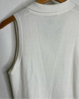 Cotton by Autumn Cashmere 100% Cotton Knit White Sleeveless Polo Top