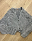 Free People 100% Cotton Chunky Knit Slouchy Sweet Nothing Cardi Sweater