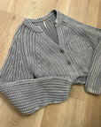 Free People 100% Cotton Chunky Knit Slouchy Sweet Nothing Cardi Sweater