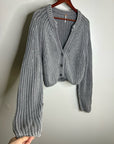 Free People 100% Cotton Chunky Knit Slouchy Sweet Nothing Cardi Sweater