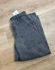 Enza Costa 100% Cotton Rigid Denim Black Barrel Utility Style Cropped Jean