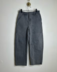 Enza Costa 100% Cotton Rigid Denim Black Barrel Utility Style Cropped Jean