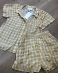 Cleobella x Arrows & Bows 100% Organic Cotton Yellow Gingham Sunkissed Set