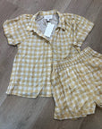 Cleobella x Arrows & Bows 100% Organic Cotton Yellow Gingham Sunkissed Set