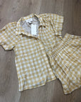 Cleobella x Arrows & Bows 100% Organic Cotton Yellow Gingham Sunkissed Set
