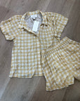 Cleobella x Arrows & Bows 100% Organic Cotton Yellow Gingham Sunkissed Set