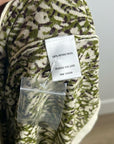 Garnet Hill 100% Merino Wool Green Brown Neutral Button Down Cardigan Sweater