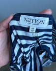Nation LA 100% Pima Cotton Danika Scoop Neck Tee - Navy City Stripe