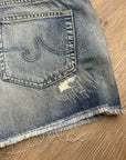 AG 100% Cotton Denim Distressed Bonnie Relaxed Cutoff Jean Shorts