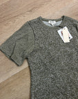 Nation LA 100% Pima Cotton Olivia Smocked Short Sleeve Green T - Shirt