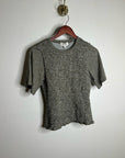 Nation LA 100% Pima Cotton Olivia Smocked Short Sleeve Green T - Shirt