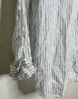 Aritzia Babaton 100% Linen Striped Oversized Button Down Long Sleeve Top