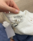 Nation LA 100% Cotton White Gold Button Davina Tank Top