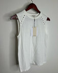Nation LA 100% Cotton White Gold Button Davina Tank Top