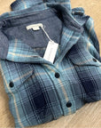 Outerknown 100% Organic Cotton Button Down Blanket Shirt Blue Plaid
